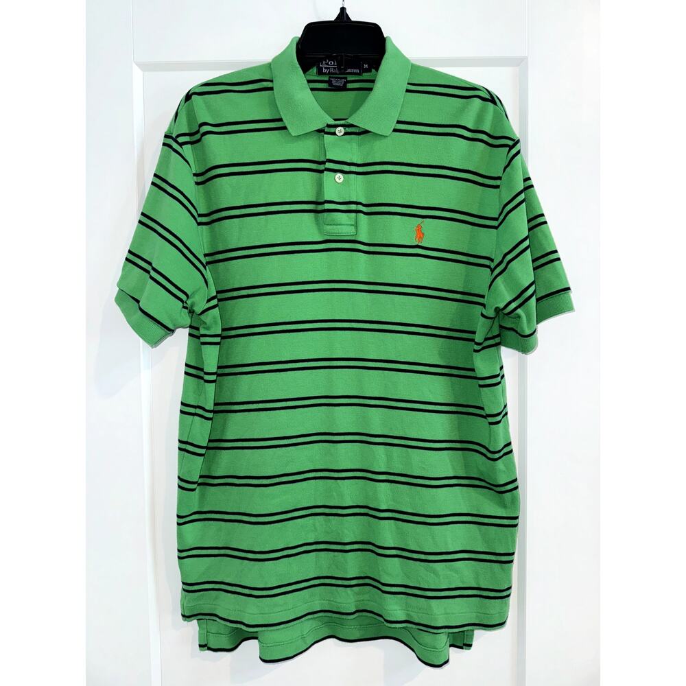 Vintage 90's Polo by Ralph Lauren Men’s Medium Green w/Navy Stripes